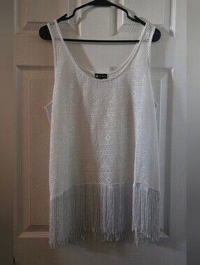 C.O.C. Clothing Obsessed Company Fringed Crochet Lace Top